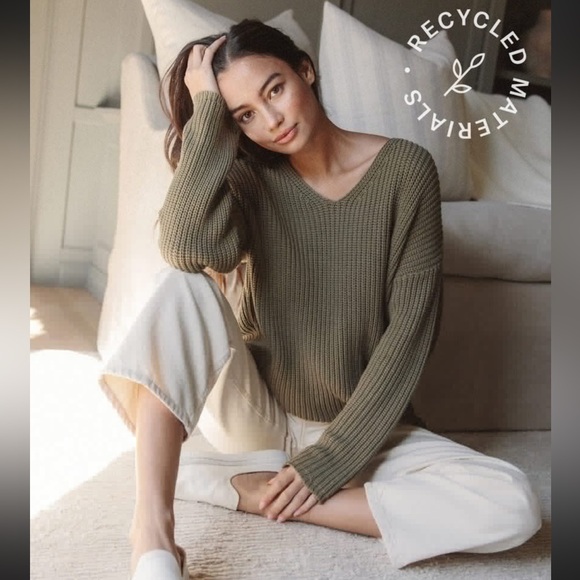 NWT Jenni Kayne Cotton Cabin Sweater - Sage - Picture 2 of 4